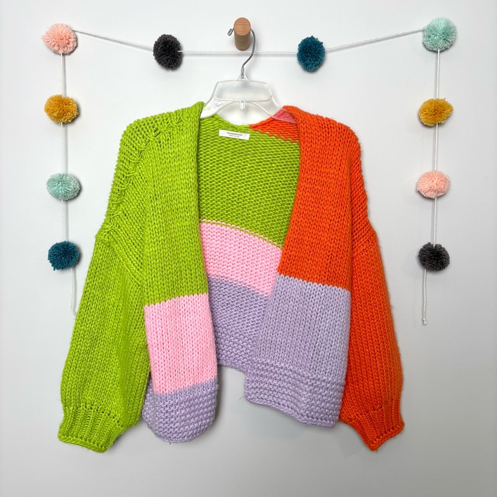 Peppermayo Vibrant Colorblock Open Cardigan